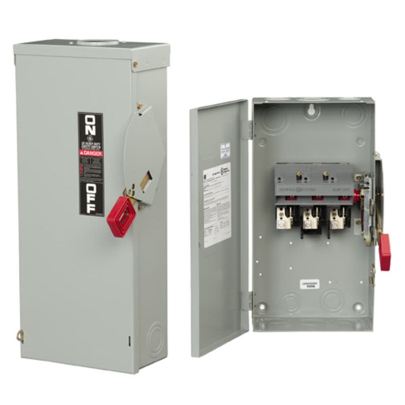 GE Spec-Setter™ TH3362R TH Series Fusible Heavy Duty Safety Switch, 600 VAC, 60 A, 15 hp Standard Fuse/50 hp Time Delay, 3 Poles